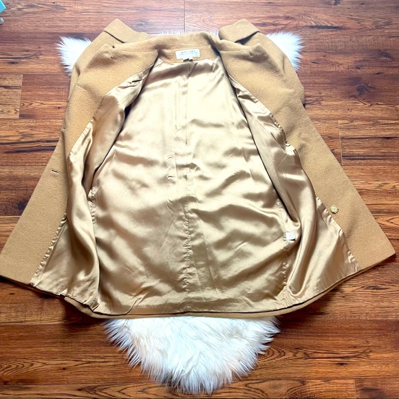Larry Levine Women’s Tan Camel Hair Button Down Pea Coat Size 10 EUC - Picture 7 of 11